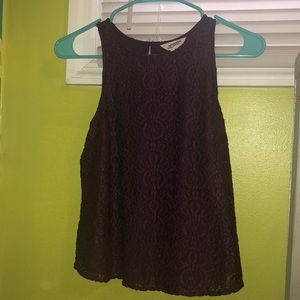 Maroon lace tank top